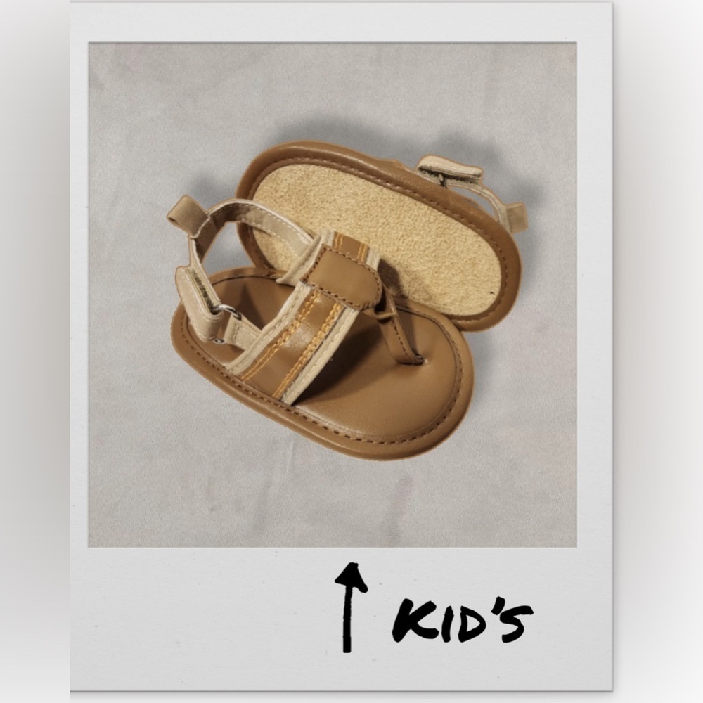 Tan Velcro Sandals, Kid’s -6-12M-